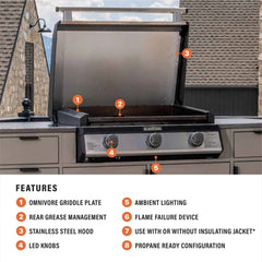 28" Drop-in Griddle with Hood