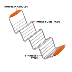 Small taco tray with silicone handles (qty 2).